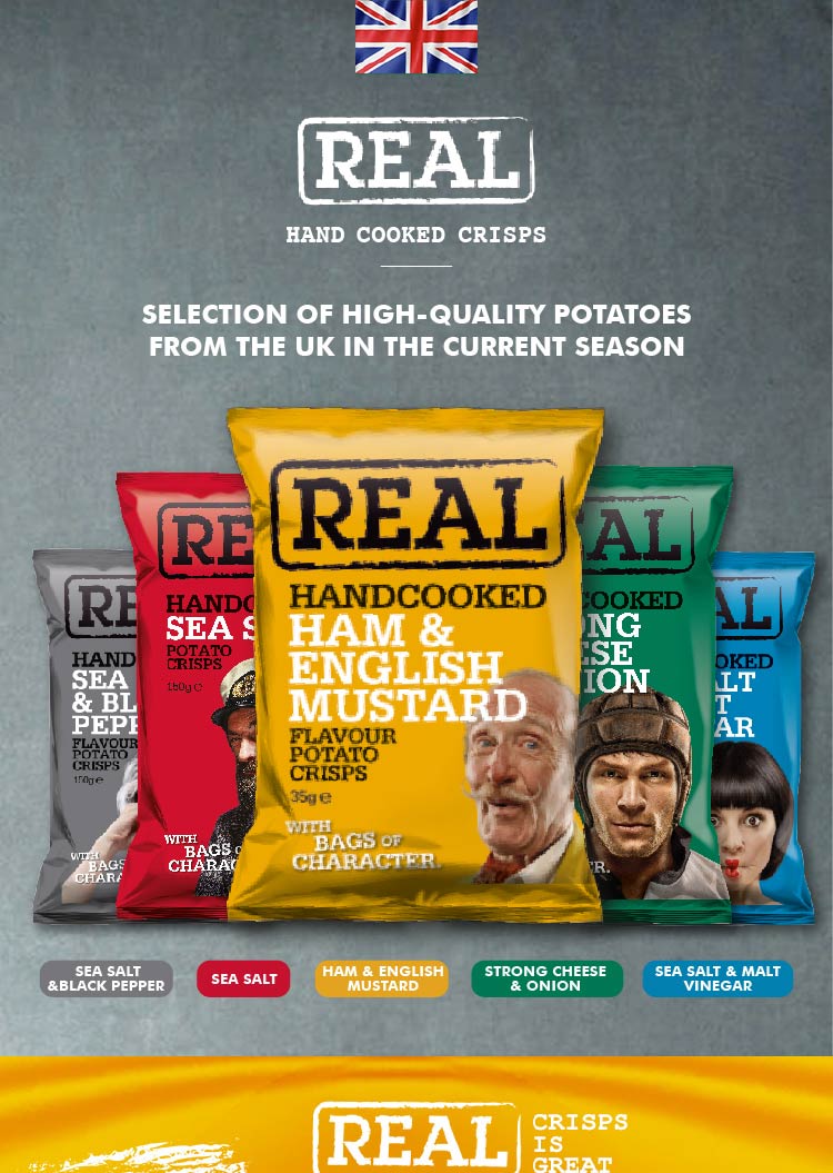 real hand cooked potato crisps